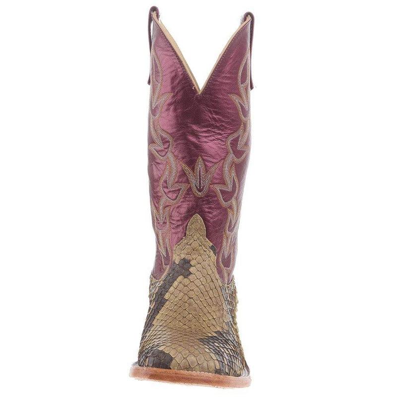 Anderson Bean Men`s AB Natural Matte Giant Python Vamp 13in Sangria Lustre Top