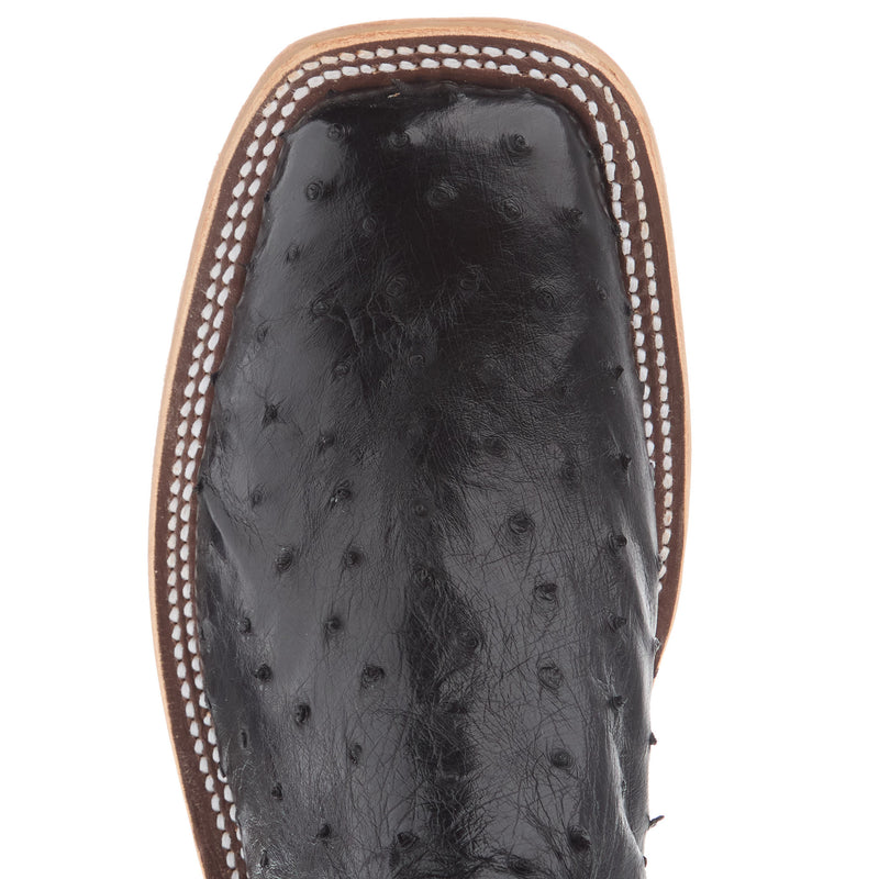 Anderson Bean Women`s AB Black Full Quill Ostrich Ride Ready 13 In Cool Aqua Top Cowgirl Boot