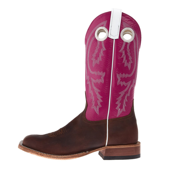 Anderson Bean Men's Saddle Elk Butt Vamp 13in Pink Dobber Kidskin Top Boot