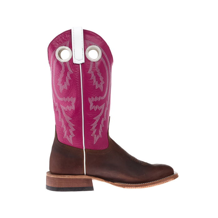 Anderson Bean Men's Saddle Elk Butt Vamp 13in Pink Dobber Kidskin Top Boot