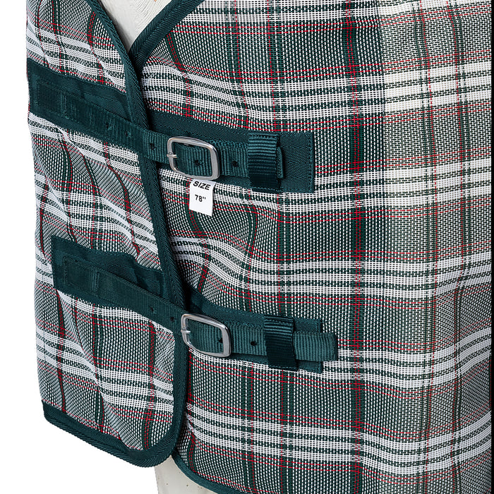 Tough 1 Green Plaid Deluxe Mesh Fly Sheet