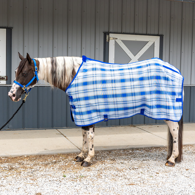 Tough 1 Royal Blue Plaid Deluxe Mesh Fly Sheet