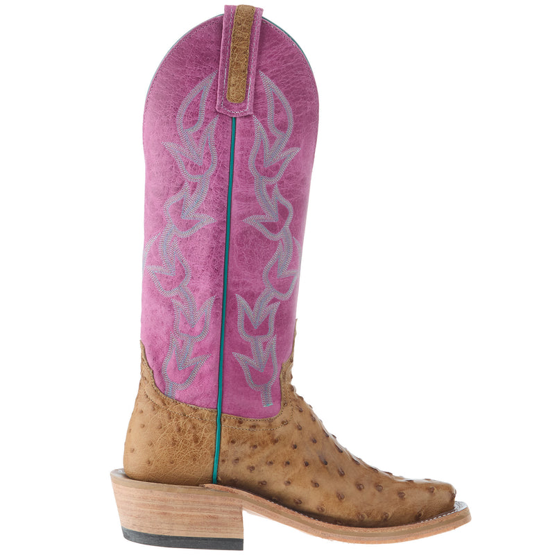 Anderson Bean Women`s Ride Ready Umber Bruciato FQ Ostrich Vamp 14In Hot Pink Sinsation Top