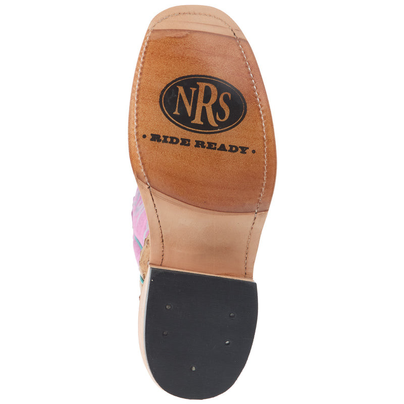 Anderson Bean Women`s Ride Ready Umber Bruciato FQ Ostrich Vamp 14In Hot Pink Sinsation Top