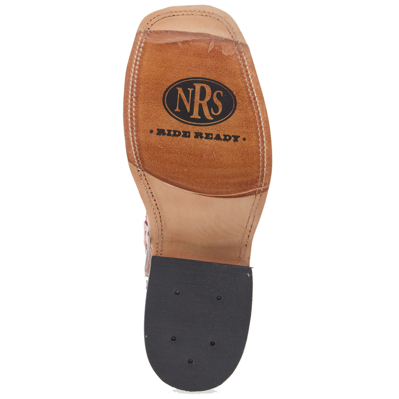 Anderson Bean Men`s AB Ride Ready Rum Brown Full Quill Ostrich Vamp 13in Tangerine Glove Top