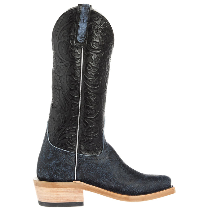 Anderson Bean Women`s Ride Ready Blue Safari Giraffe 13In Black Tool Top Boot