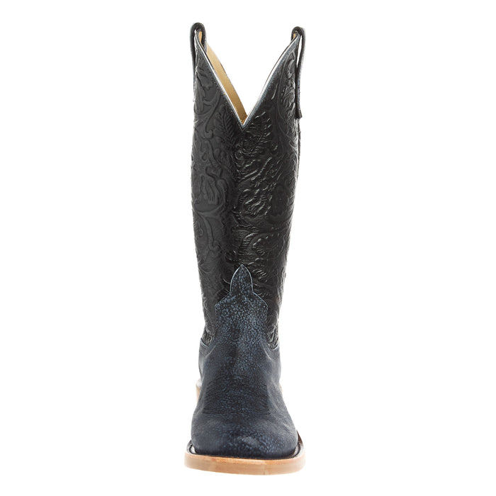 Anderson Bean Women`s Ride Ready Blue Safari Giraffe 13In Black Tool Top Boot