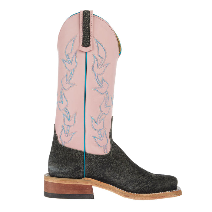 Anderson Bean Women`s Ride Ready Grey Safari Giraffe 13In Sweet Pink Waxy Kansas Top Boot