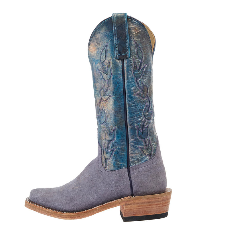 Anderson Bean Women`s Ride Ready Lilac Suede Jimbo Vamp 13In Riviera Petrol Mad Dog Top Boot
