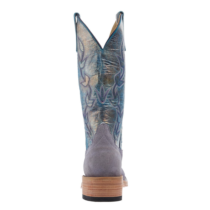 Anderson Bean Women`s Ride Ready Lilac Suede Jimbo Vamp 13In Riviera Petrol Mad Dog Top Boot