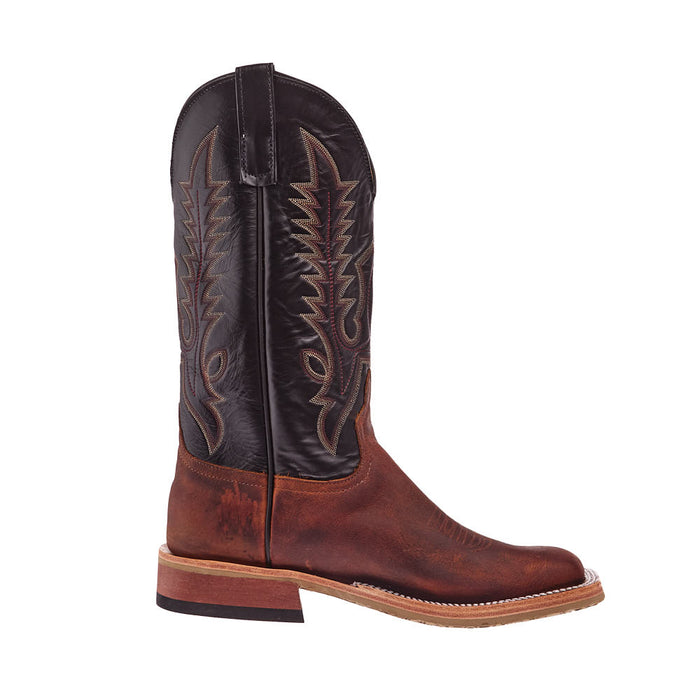 Anderson Bean Men`s Saddle Elk Butt Vamp 13in Black Glove Top Crepe Sole