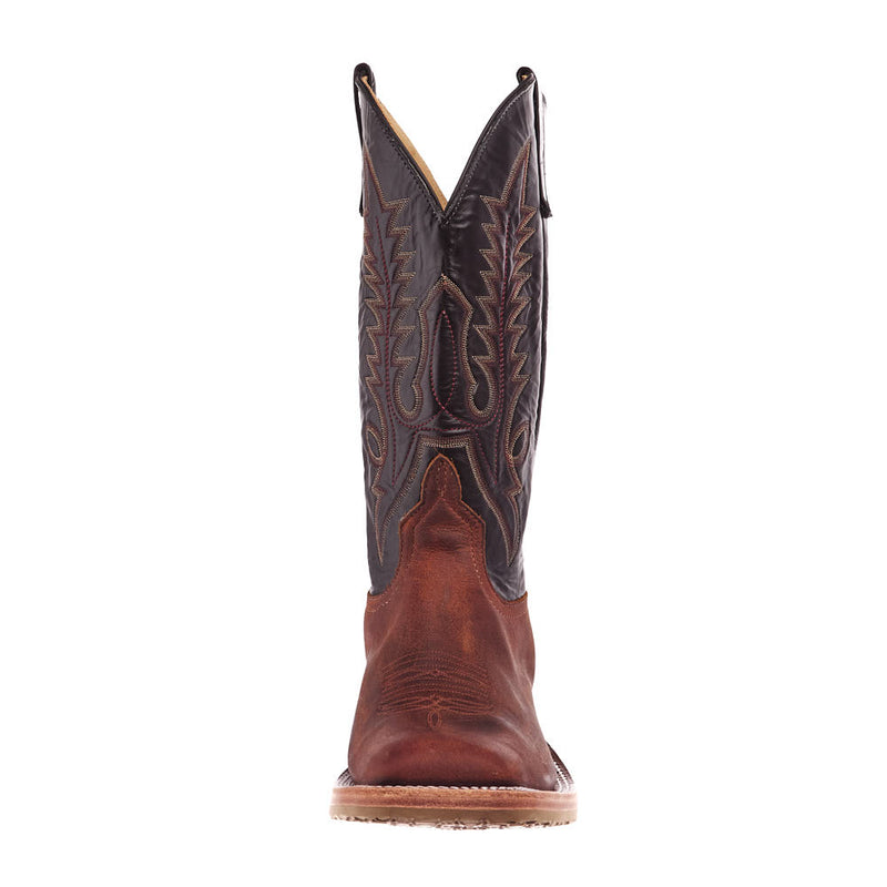Anderson Bean Men`s Saddle Elk Butt Vamp 13in Black Glove Top Crepe Sole