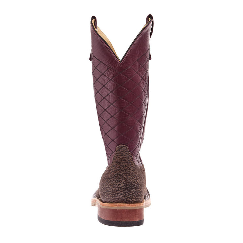 Anderson Bean Men's Charcoal Boar Vamp 13in Burgundy Glove Top Crepe Sole