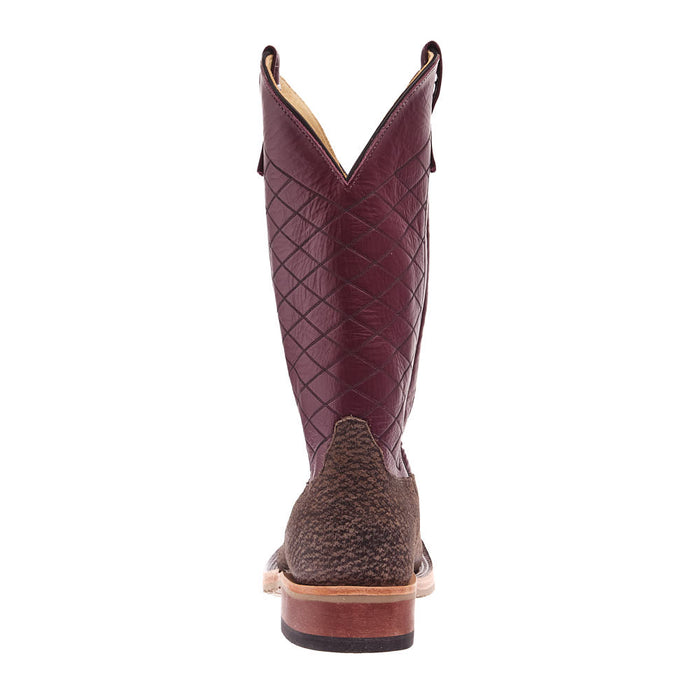 Anderson Bean Men's Charcoal Boar Vamp 13in Burgundy Glove Top Crepe Sole