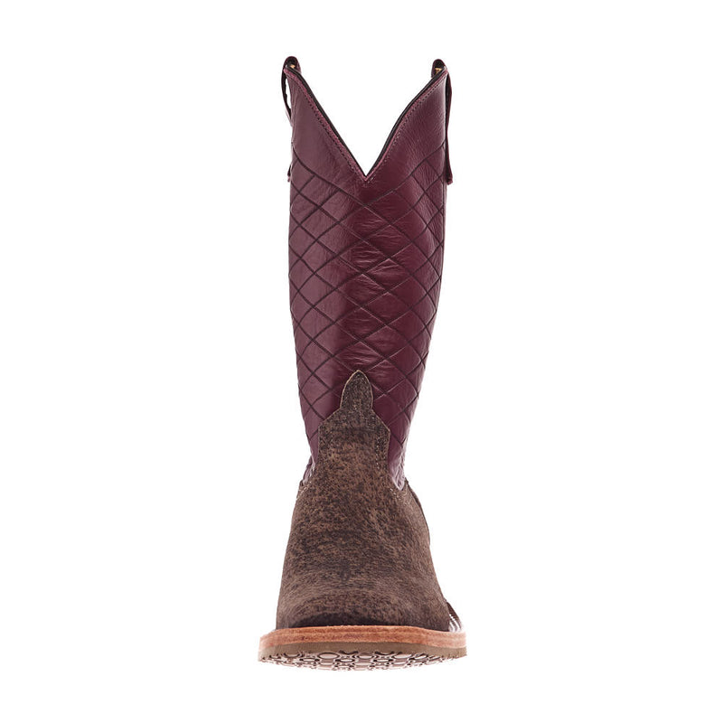Anderson Bean Men's Charcoal Boar Vamp 13in Burgundy Glove Top Crepe Sole