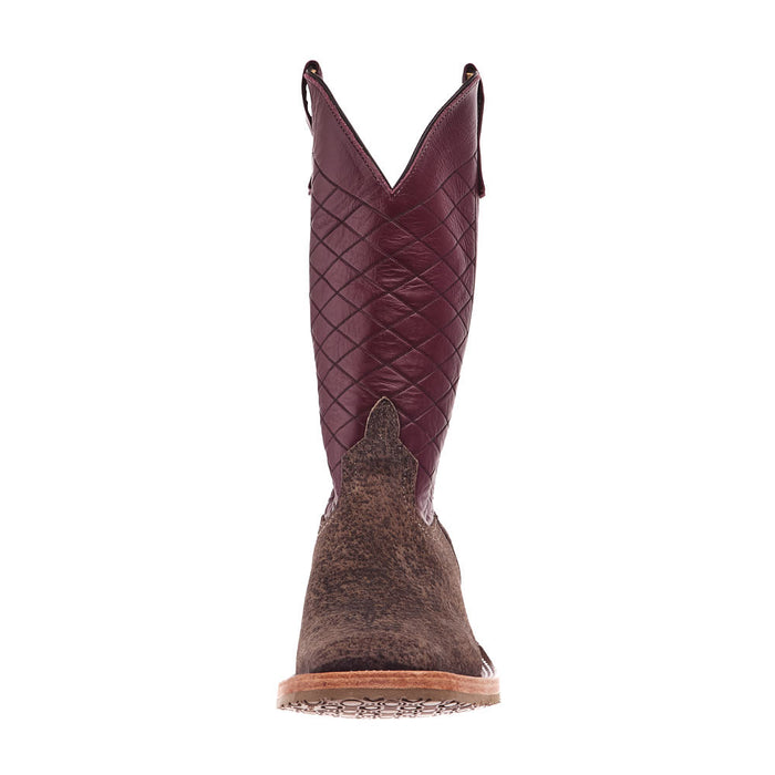 Anderson Bean Men's Charcoal Boar Vamp 13in Burgundy Glove Top Crepe Sole