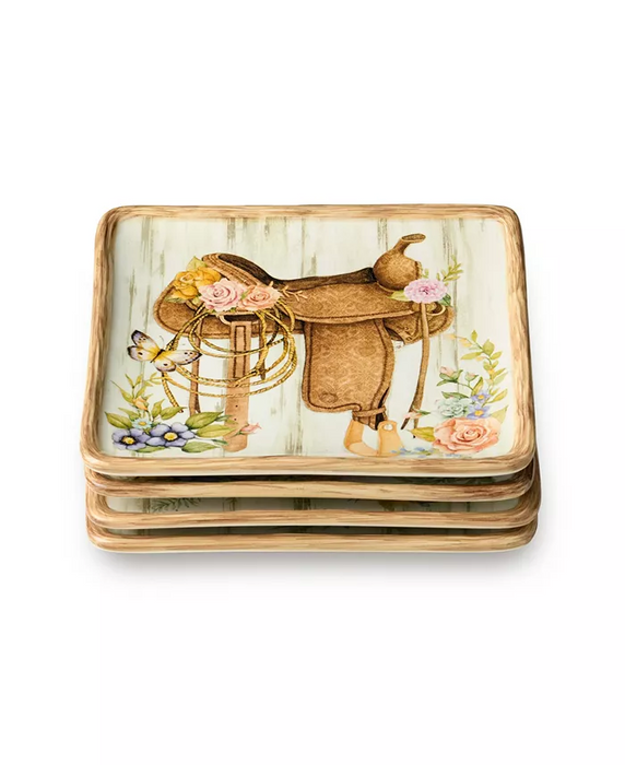 Nrs Ohio Leftovers Rosewood Ranch Canape Appetizer Plate Set of 4