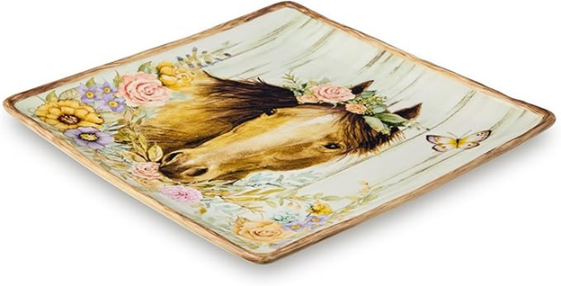 Certified International Corp Rosewood Ranch Horse 12.5in. Square Platter
