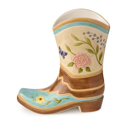 Certified International Corp Rosewood Ranch Boot Vase