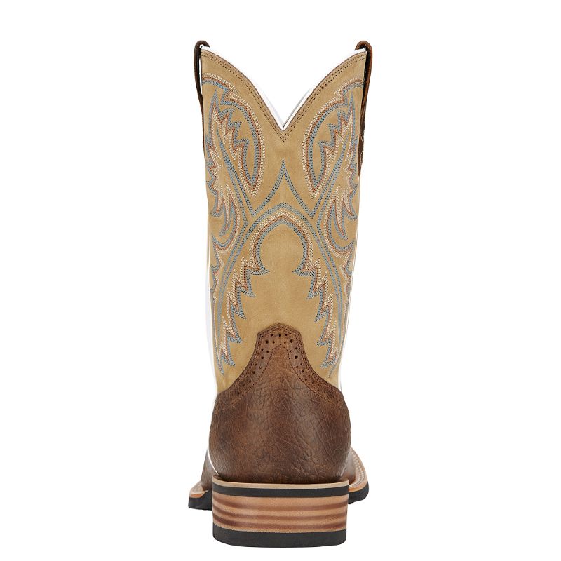 Ariat Men's Quickdraw Tumble Bark 11 In Beige Top Cowboy Boot