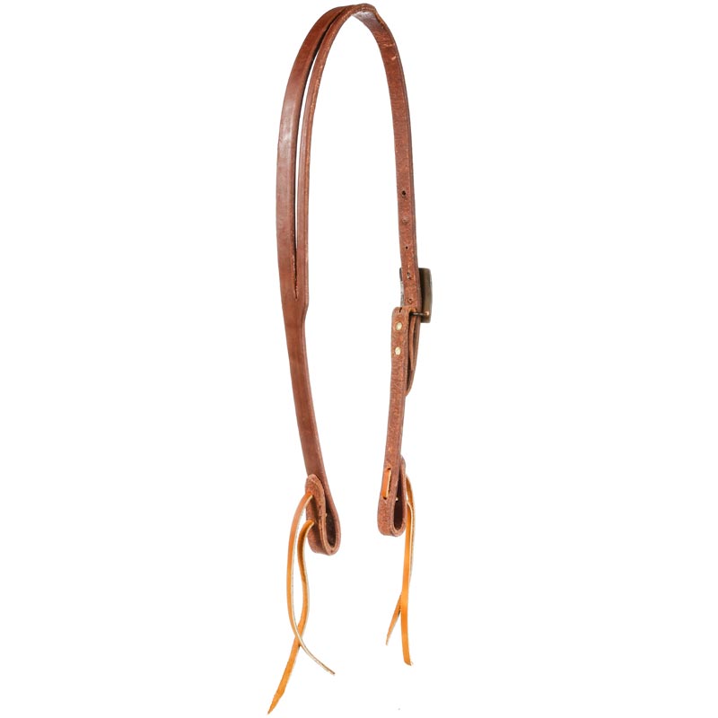 Cowperson Tack 3/4inch Slot Ear Headstall w/ Antique Floral Scrolled Hardware