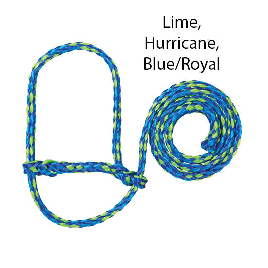 Weaver Livestock Poly Rope Sheep Halter Lime Green Hurricane Blue and Royal Blue