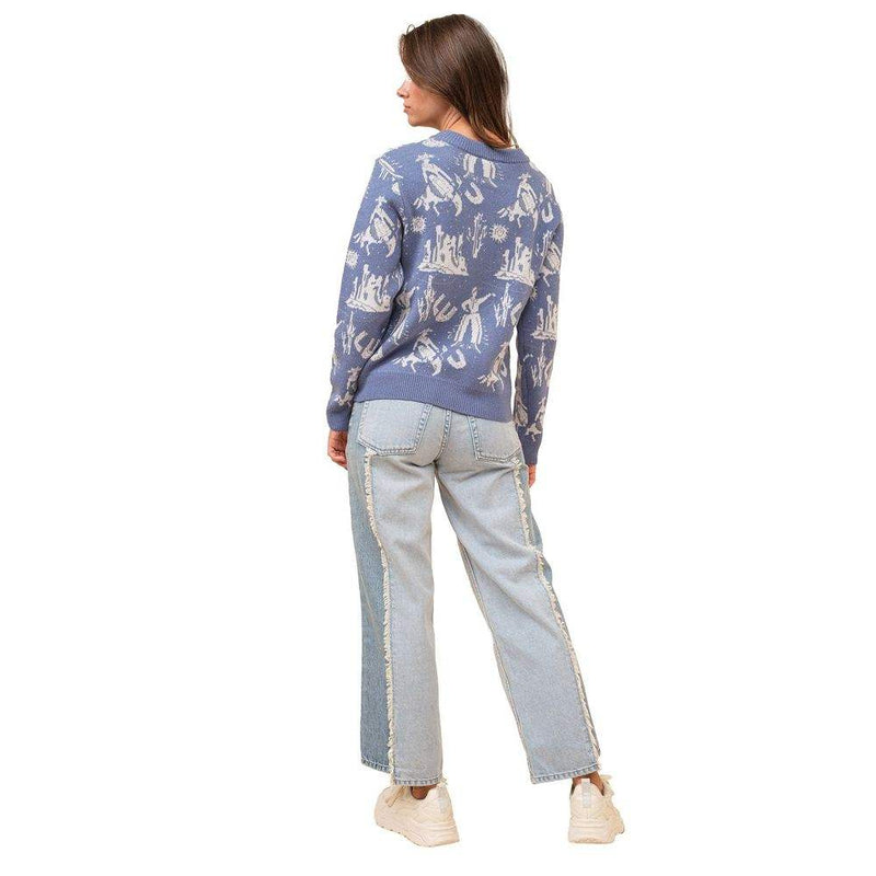 Blue B Women's Western Motif Pullover