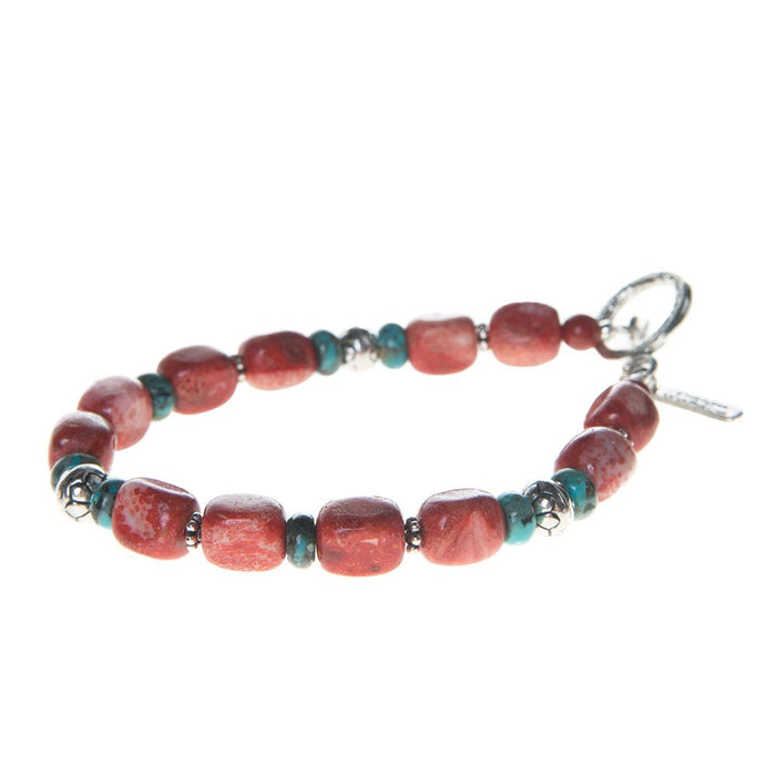 Paige Wallace Coral and Turquoise Bracelet