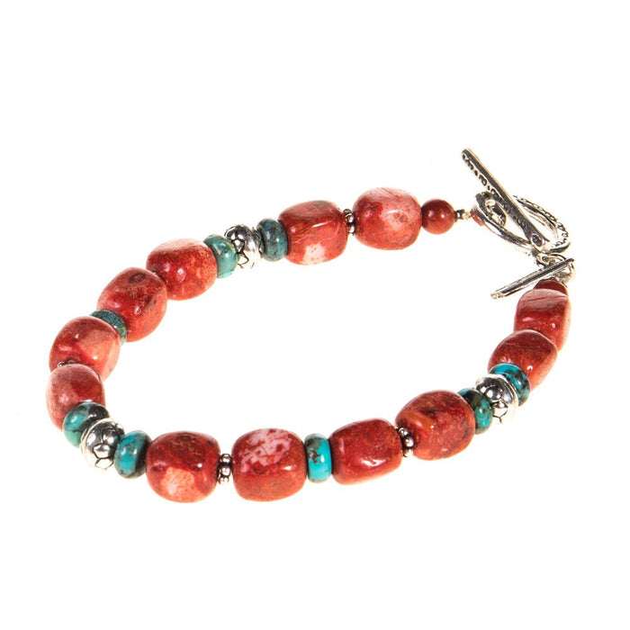 Paige Wallace Coral and Turquoise Bracelet