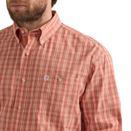 Wrangler Mens Sienna Plaid Long Sleeve Button Shirt