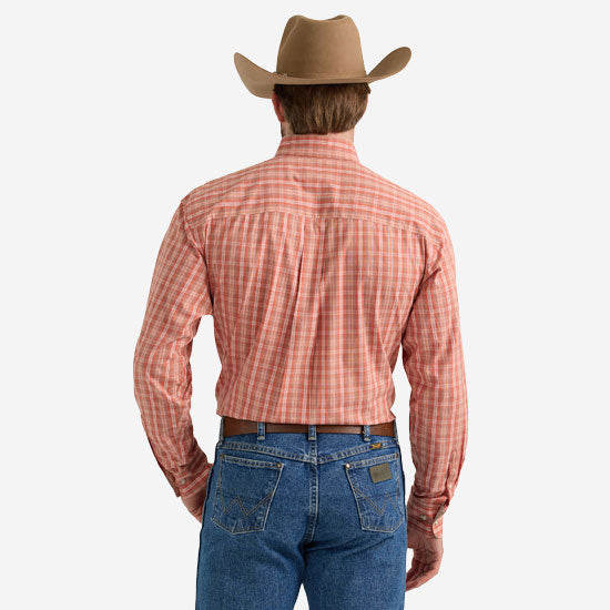 Wrangler Mens Sienna Plaid Long Sleeve Button Shirt
