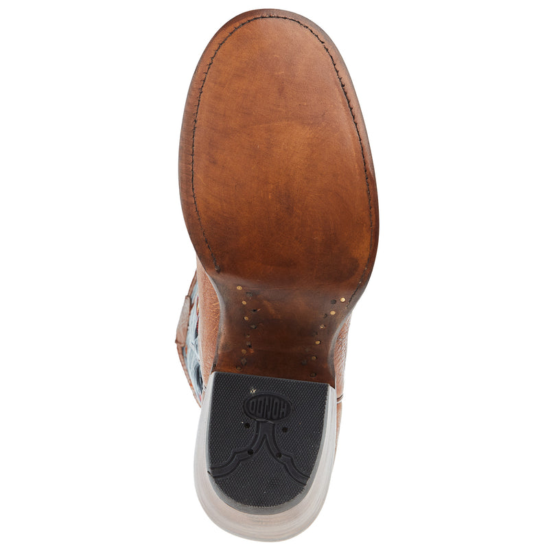 Hondo Enterprises Inc Men's Walnut Spanish Shoulder 16in Black Volcano Top Round Toe Boot