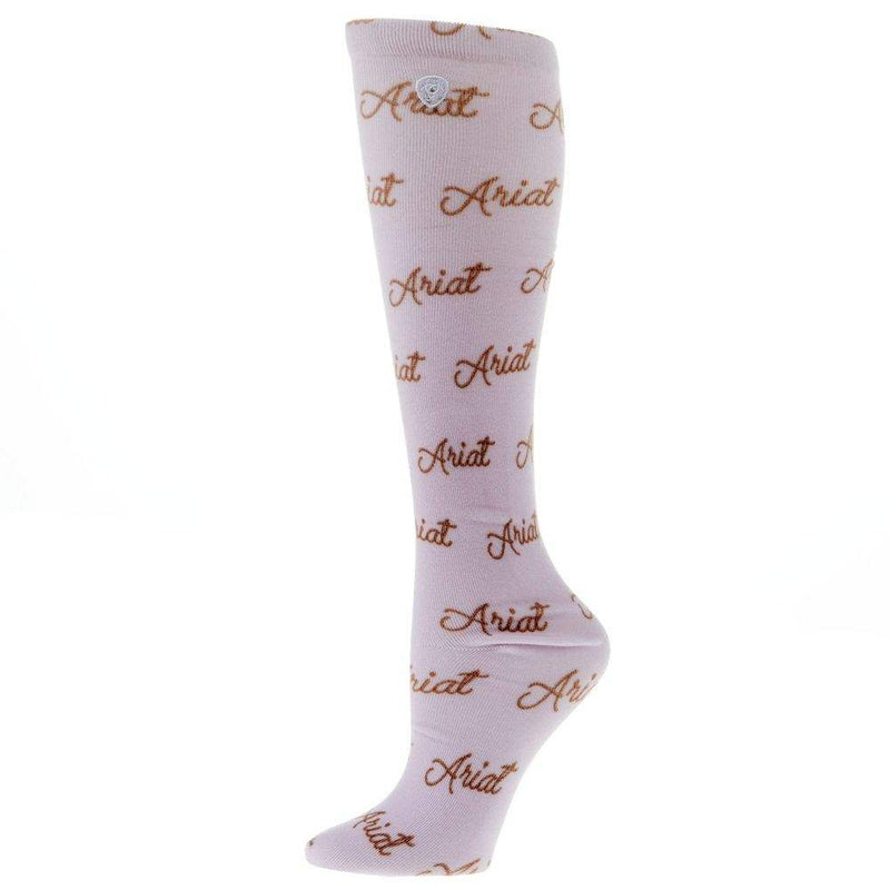 Nester Hoisery Ariat Ladies Script Navy and Pink 2 Pack Knee High Socks