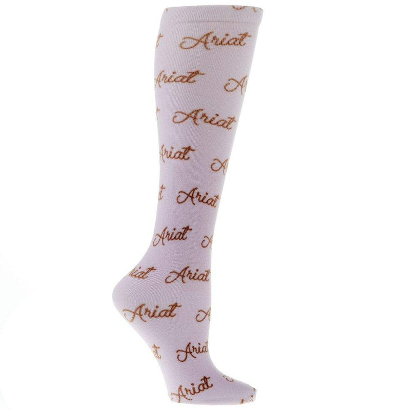 Nester Hoisery Ariat Ladies Script Navy and Pink 2 Pack Knee High Socks