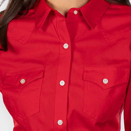 Wrangler Women's Western Red Button Down Shirt