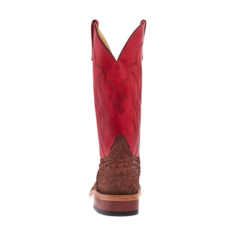 Anderson Bean Men's Ride Ready Kango Tobaco Suede Full Quill Ostrich Vamp 13in Red Waxy Kansas Top