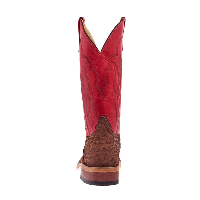 Anderson Bean Men's Ride Ready Kango Tobaco Suede Full Quill Ostrich Vamp 13in Red Waxy Kansas Top