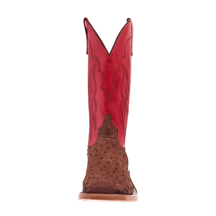 Anderson Bean Men's Ride Ready Kango Tobaco Suede Full Quill Ostrich Vamp 13in Red Waxy Kansas Top