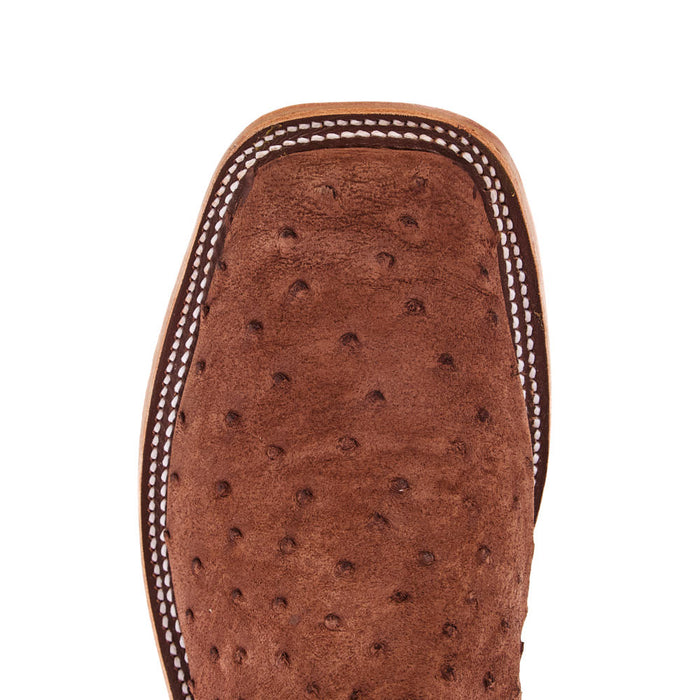 Anderson Bean Men's Ride Ready Kango Tobaco Suede Full Quill Ostrich Vamp 13in Red Waxy Kansas Top