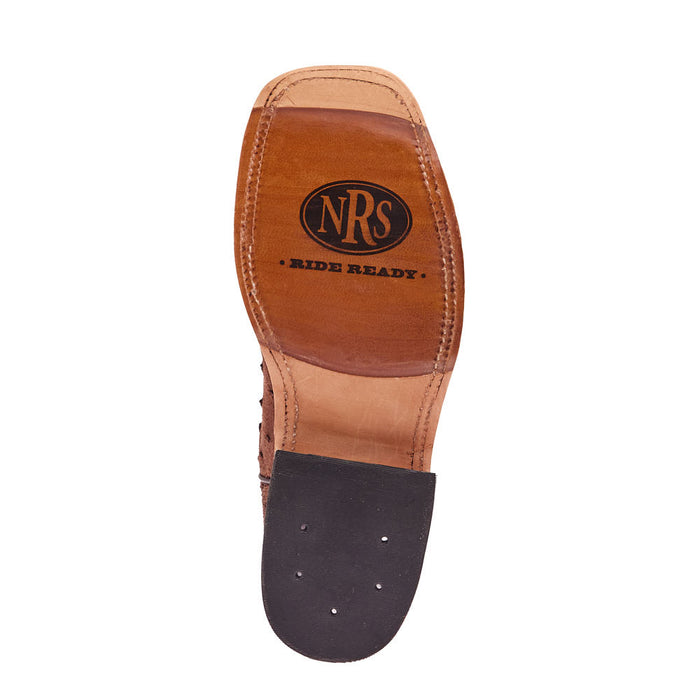 Anderson Bean Men's Ride Ready Kango Tobaco Suede Full Quill Ostrich Vamp 13in Red Waxy Kansas Top
