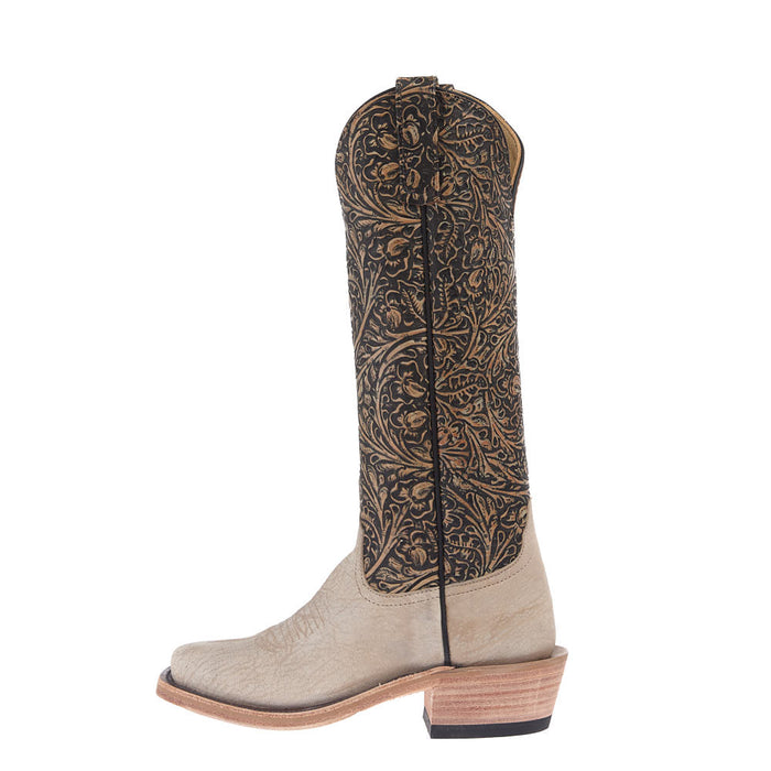 Anderson Bean Women's NRS Ride Ready Natural Marsh Vamp 15in Blacked Tooled Top