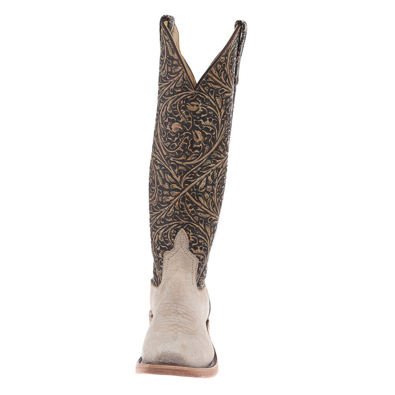 Anderson Bean Women's NRS Ride Ready Natural Marsh Vamp 15in Blacked Tooled Top