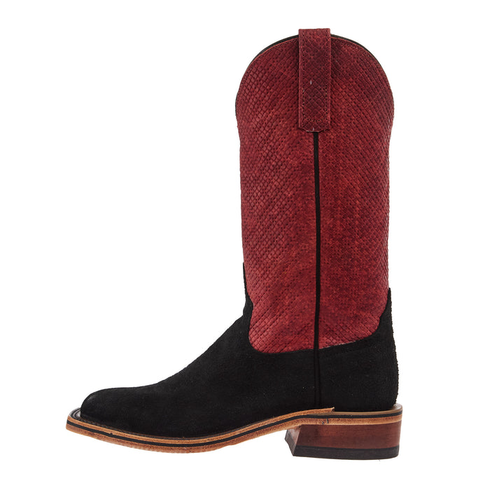 Anderson Bean Womens AB Wyoming Reversed Vamp 12in. Red Argentina Top Cowgirl Boots