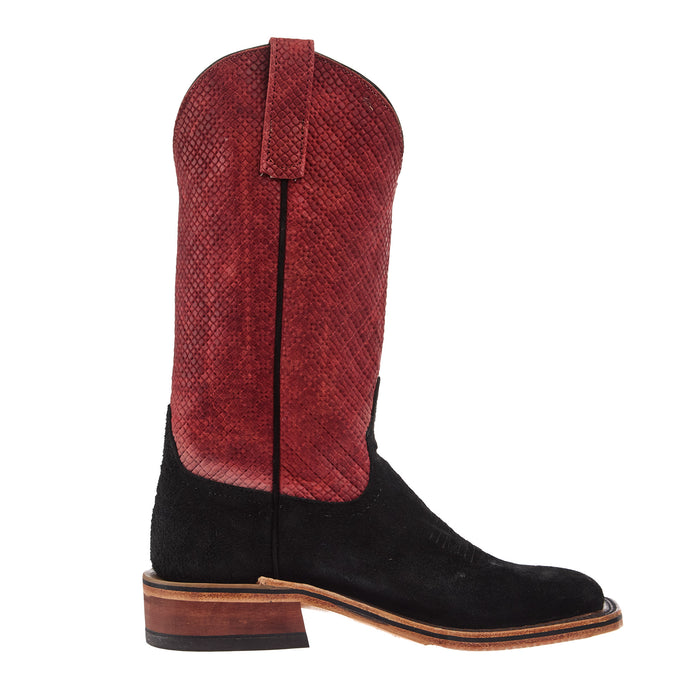 Anderson Bean Womens AB Wyoming Reversed Vamp 12in. Red Argentina Top Cowgirl Boots