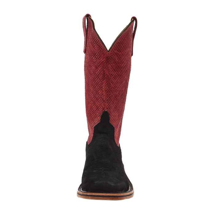 Anderson Bean Womens AB Wyoming Reversed Vamp 12in. Red Argentina Top Cowgirl Boots