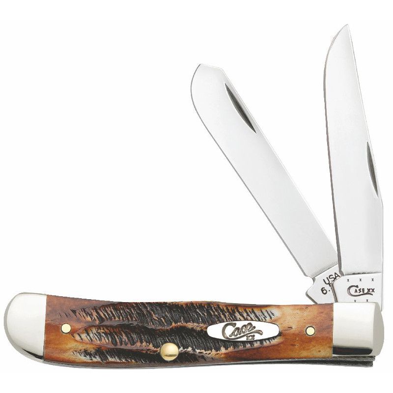 Burnt 6.5 Bone Stag Large Trapper Knife