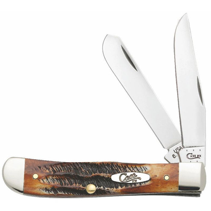 Burnt 6.5 Bone Stag Large Trapper Knife