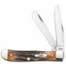 Burnt 6.5 Bone Stag Large Trapper Knife