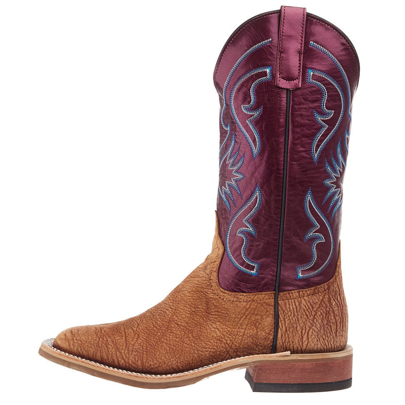 Anderson Bean Men`s Ride Ready Peanut Poseidon Vamp 13in Sangria Kidskin Lustre Top Boot