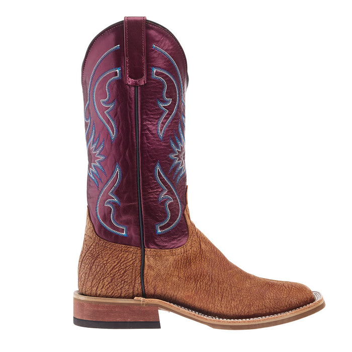 Anderson Bean Men`s Ride Ready Peanut Poseidon Vamp 13in Sangria Kidskin Lustre Top Boot